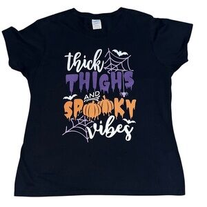 Halloween‎ Graphic Tee “Thick Thighs & Spooky Vibes” Women’s XL